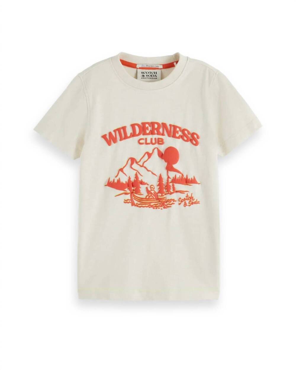 NEW SCOTCH & SODA kids' wilderness artwork t-shirt in white
